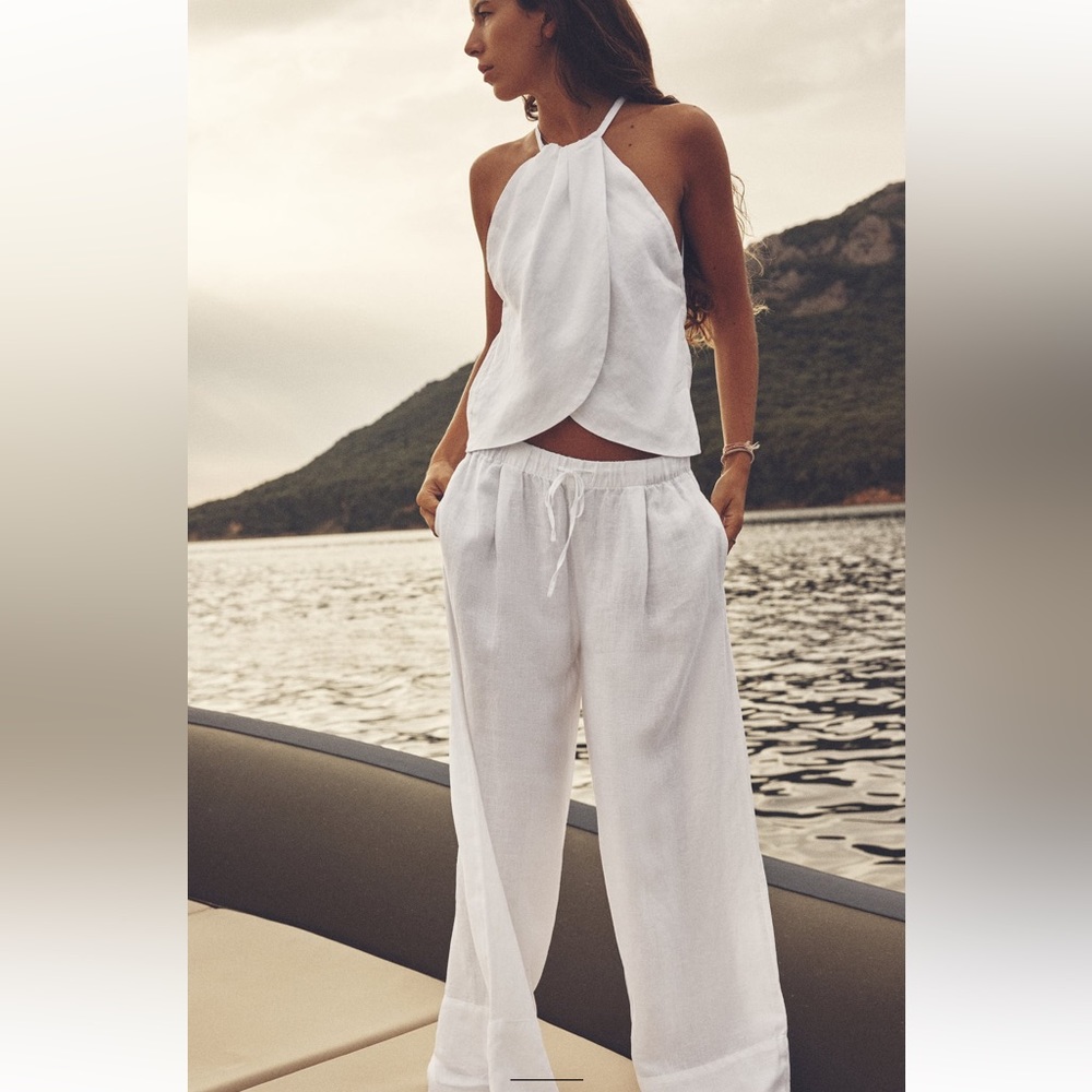 Zara linen halter top
